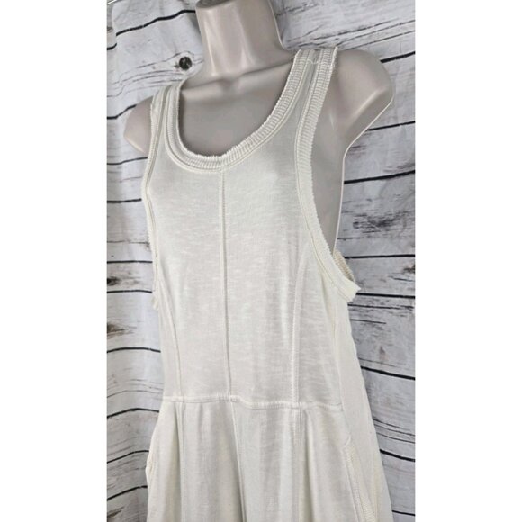 Daily Practice Horizon Wide Leg Jumpsuit M Cream Seamed Drawstrings Sleeveless - Picture 3 of 11